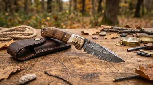 Best folding knives Damascus knife for EDC hunting and outdoor use