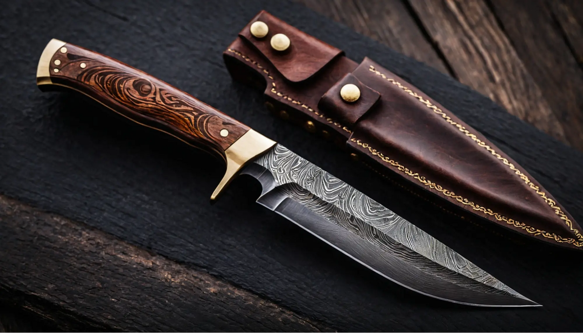 Fixed Raisin Handle Damascus Knives