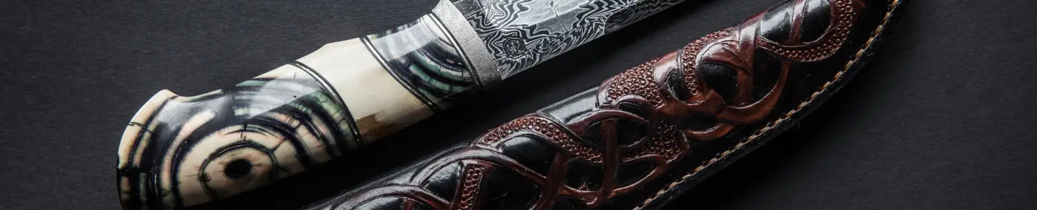 Close-up of a beautifully handcrafted Wooden Handle Knives