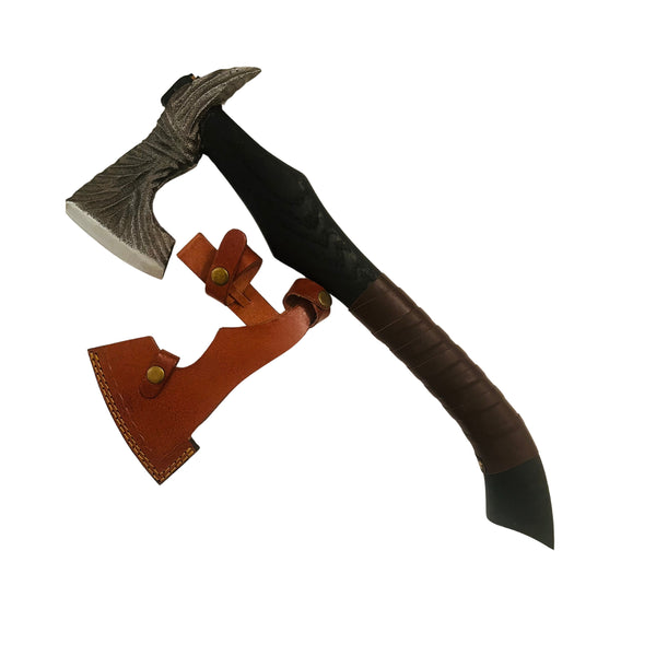 Medieval Handmade Axe – 23" Forged Steel, Black Ashwood Handle