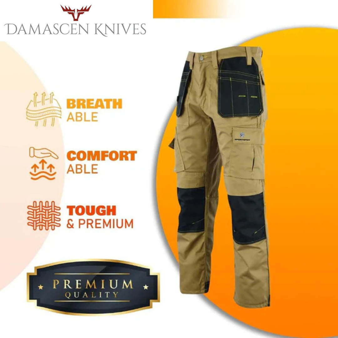 Urban Tactical Cargo Work Pants for Men - Heavy-Duty Knee Pads and Multiple Pockets