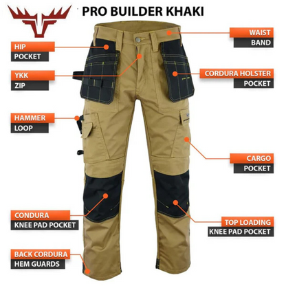 Urban Tactical Cargo Work Pants for Men - Heavy-Duty Knee Pads and Multiple Pockets