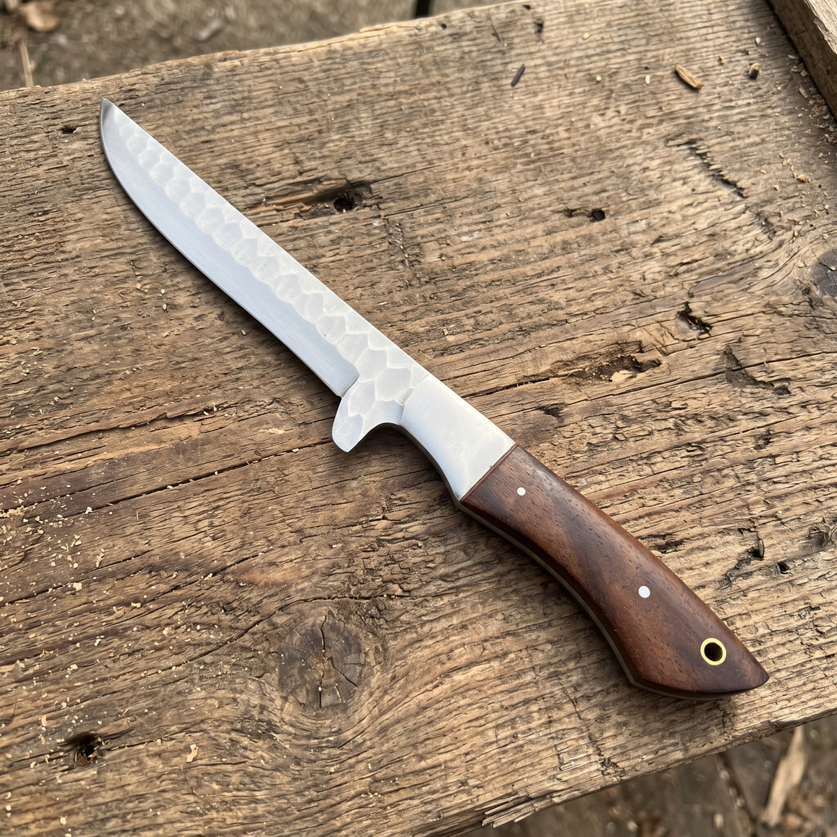 5-Piece Dark Wood Handle Chef Knife Set with Roll Case