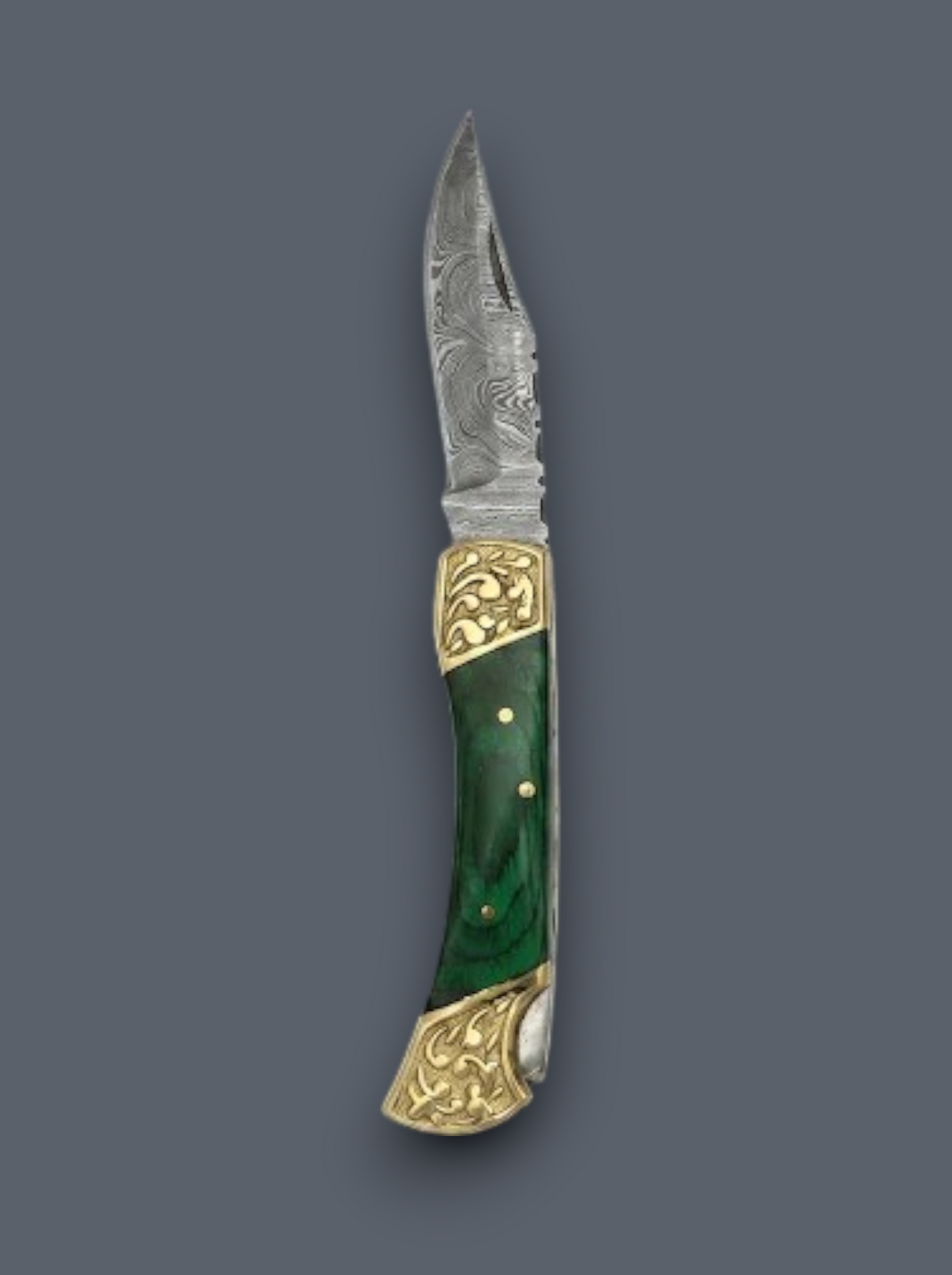 The Rambler: Lockback Folding Pocket Knife with Multicolor Wooden Handle & Leather Sheath