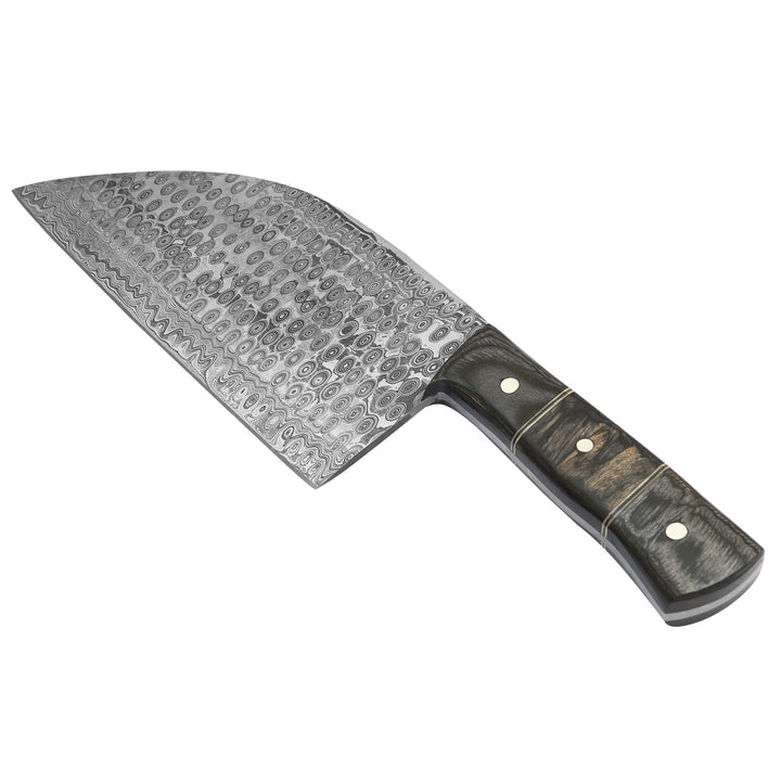 Knife and sheath combo – high carbon steel meat knife with stitched leather case and belt loop