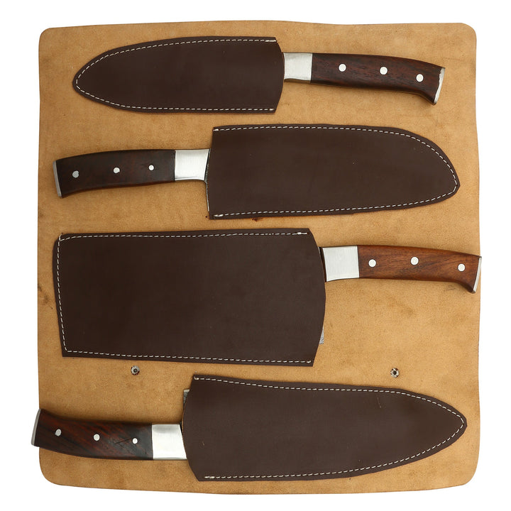 DAMASCEN KNIVES 4-Piece Knives Set for Kitchen Fixed Blade