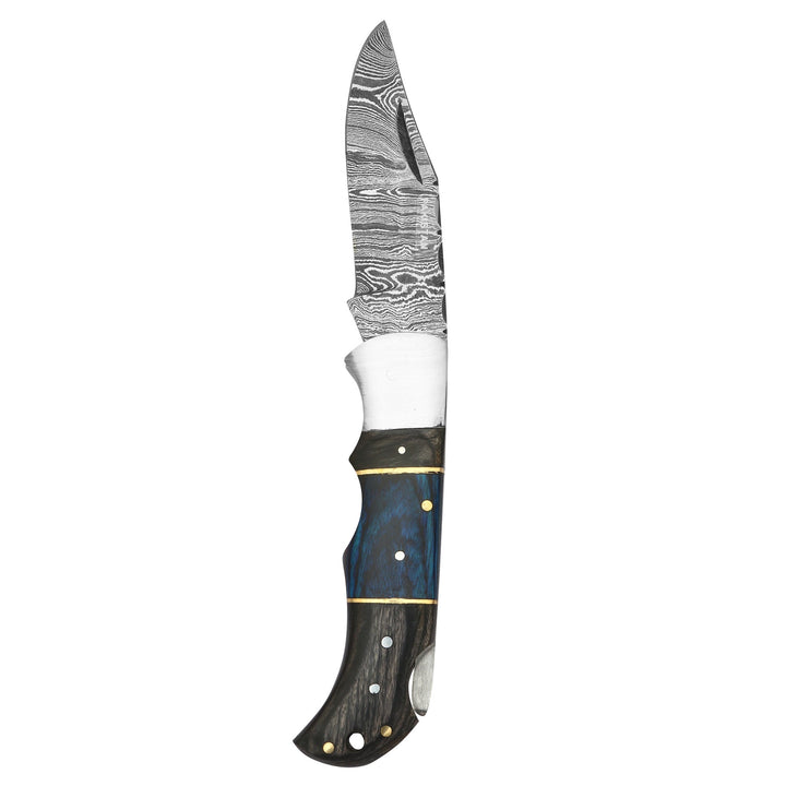 DAMASCEN KNIVES Classic Lockback Folding Knife Wood Handle