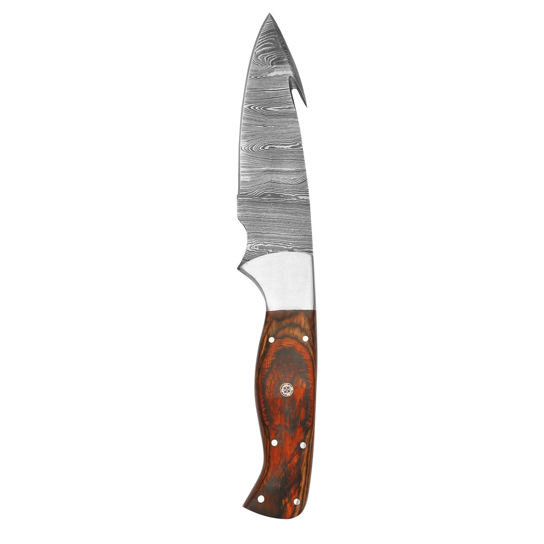 DAMASCEN KNIVES Hunting Knife Fixed Blade with Wood Handle