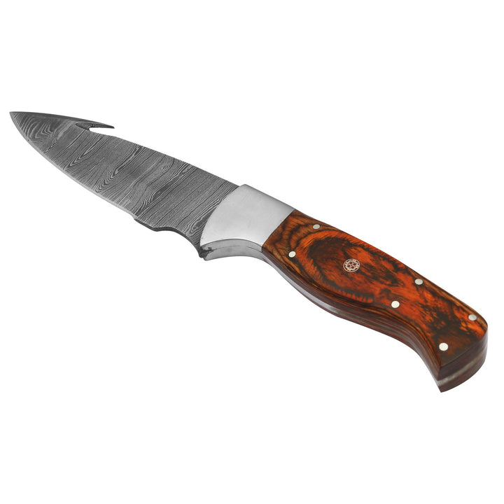 DAMASCEN KNIVES Hunting Knife Fixed Blade with Wood Handle