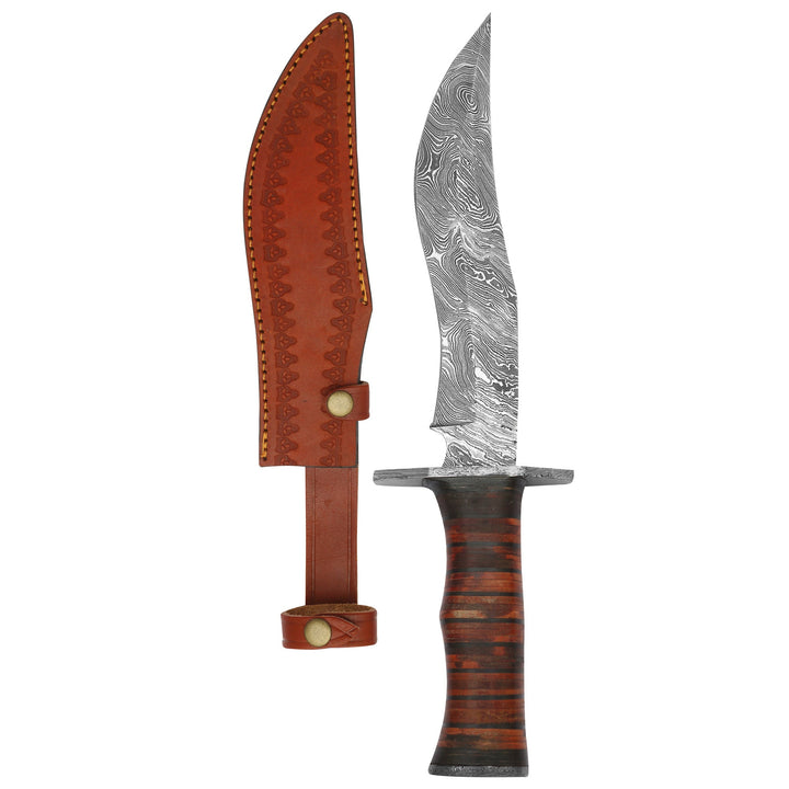 DAMASCEN KNIVES Hunting Knife Leather Handle Genuine Sheath