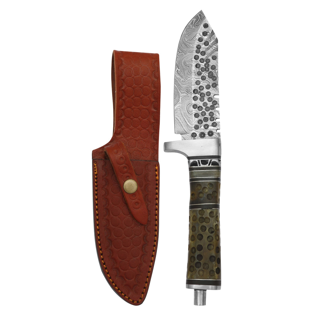 DAMASCEN KNIVES Hunting Knife With Bone Handle Genuine