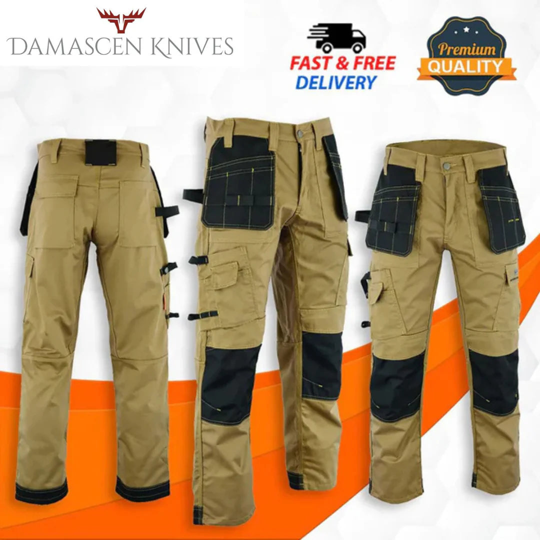 Urban Tactical Cargo Work Pants for Men - Heavy-Duty Knee Pads and Multiple Pockets